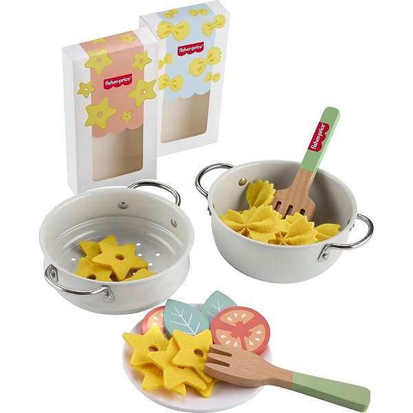 Fisher Price Wood Brincando Cozinhar Massas 31PC