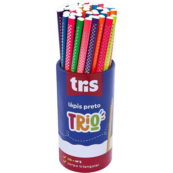 Lapis Preto Triangular TRIS Trio Neon POTE-48