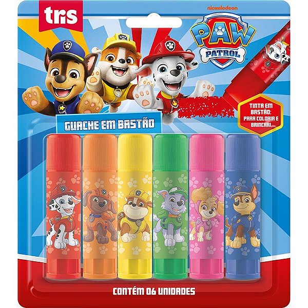 Tinta Guache TRIS Patrulha Canina Bastao 6 Blister