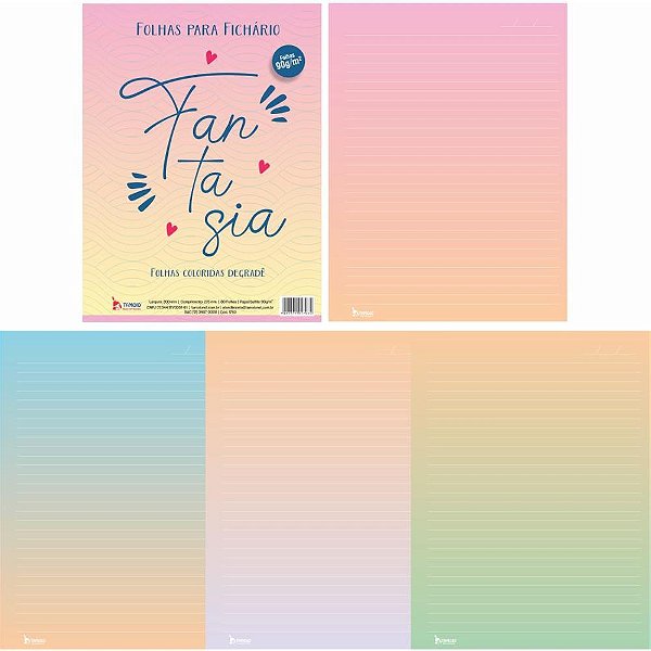 Bloco para Fichario Universit. Rainbow 90G 80 Folhas PCT.C/03