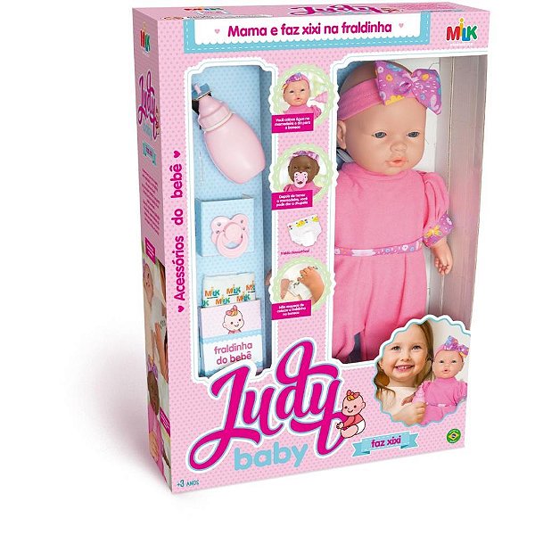 Boneca com Mecanismo JUDY BABY FAZ Xixi 34CM