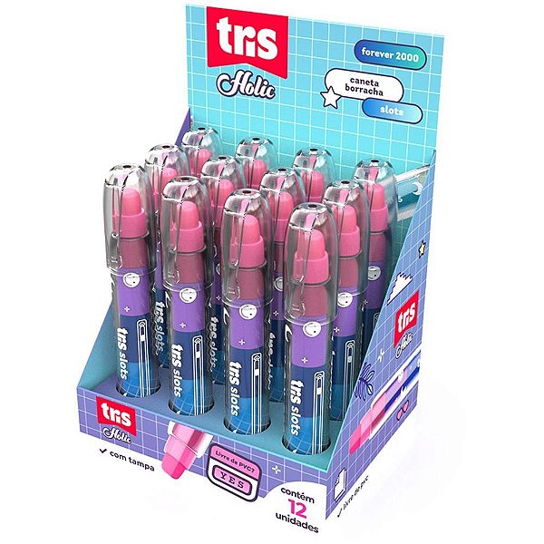 Borracha Caneta TRIS SLOTS Troca Pontas 5CORES DP.C/12