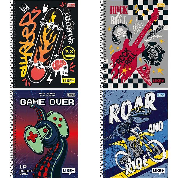 Caderno 01X1 Capa Dura Like+ 96 Folhas Masculino PCT.C/04