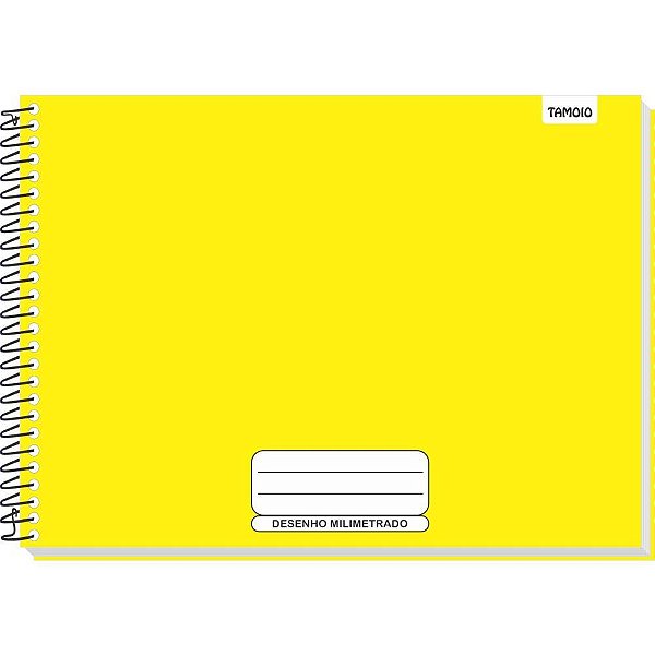 Caderno Desenho Milimetrado Amarelo Liso 48F UNIV Espiral PCT.C/04