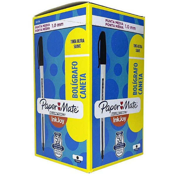 Caneta Esferografica Kilometrica 100 Media Preta CX.C/50