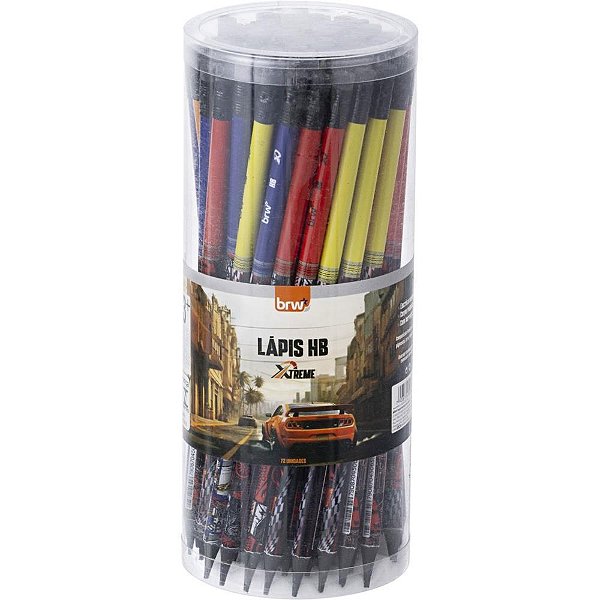 Lapis Preto Redondo Decorado HB Xtreme C/BORRACHA 4MOD. POTE-72