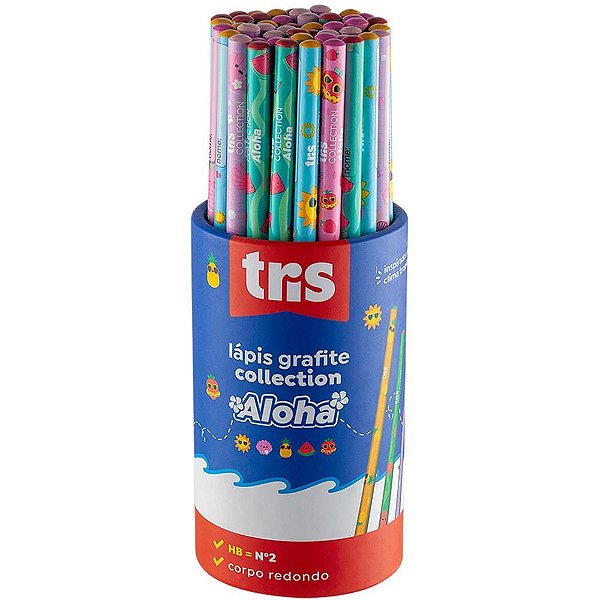 Lapis Preto Redondo Decorado TRIS Collection Aloha 4MOD. POTE-48