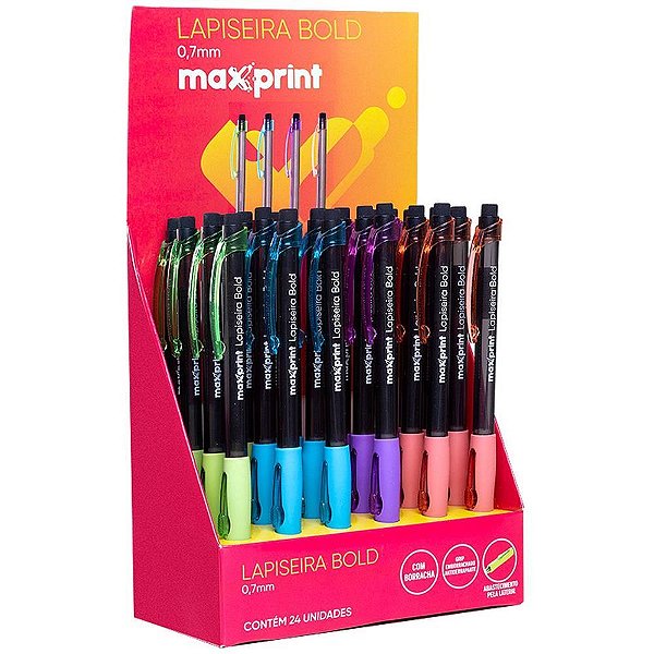 Lapiseira 0.7MM BOLD 4 Cores C/BORRACHA DP.C/24