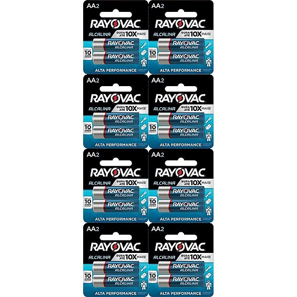 Pilha Alcalina Pequena AA 8CARTELASX2UNIDADES Cartela