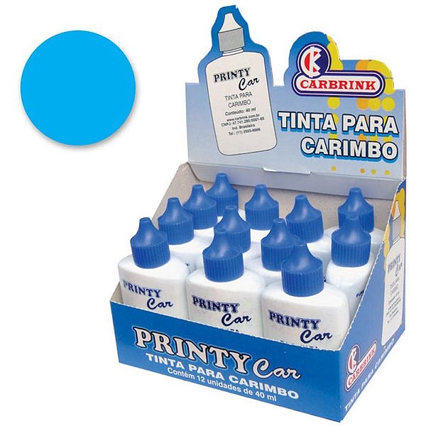 Tinta para Carimbo 40ML Azul CX.C/12 (7897216901329)