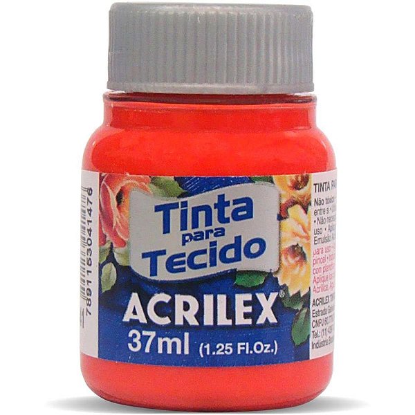 Tinta para Tecido Fosca 37ML Vermelho Vivo Duzia