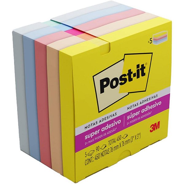 Bloco de Recado POST-IT 76MMX76MM Alegria 90FLS. PCT.C/05