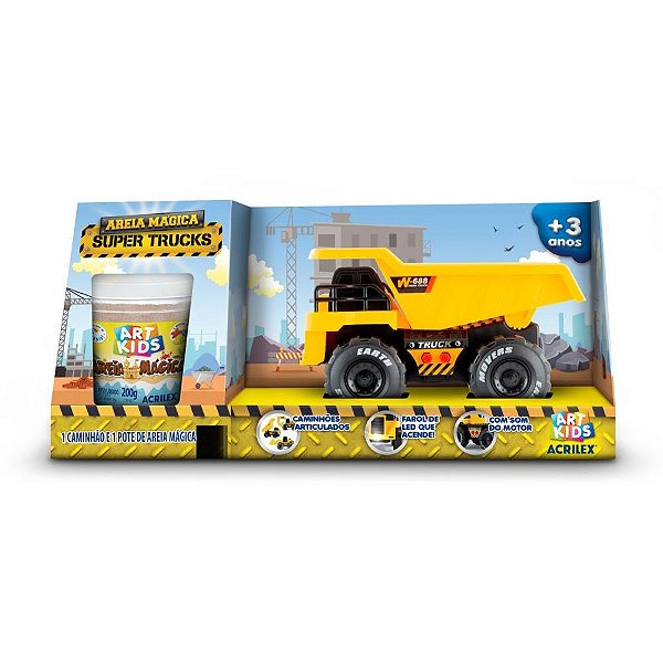 Massa Areia Areia Magica Super TRUCKS 200G Pote