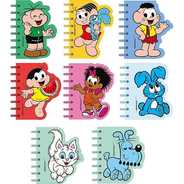 Caderneta Espiral Capa Dura Turma da Monica 60F Recortado PCT.C/08