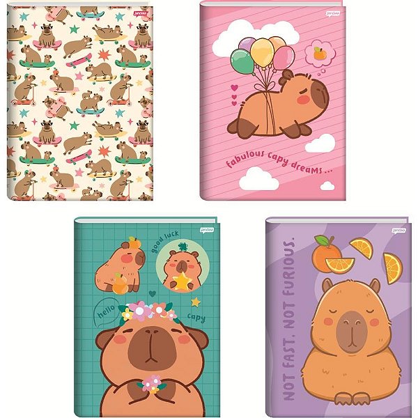 Caderno Brochura 1/4 Capa Dura Capyvibes 80FLS. PCT.C/05