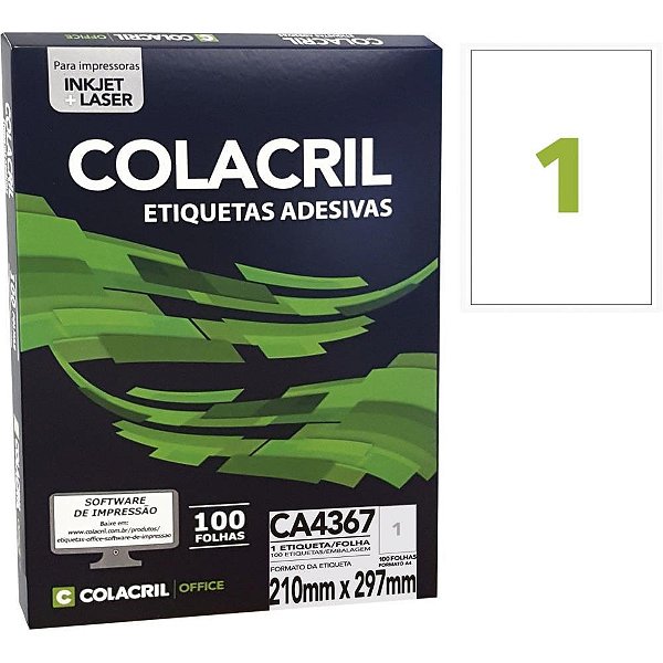 Etiqueta A4 297X210MM 100 Folhas PCT.C/100