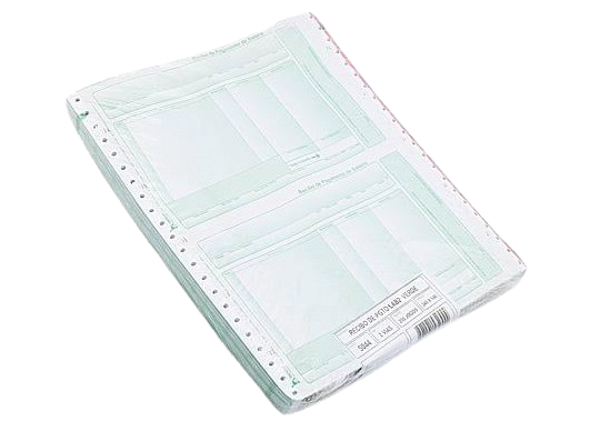 Formulario Continuo Impresso Recibo Pagto LAB02 2VIAS Verde CX/250