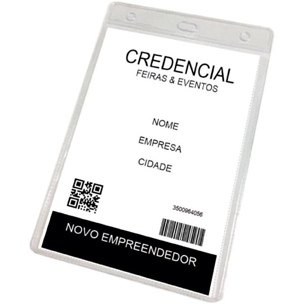 Cracha sem Presilha Vertical 110X150 Transparente PCT.C/10