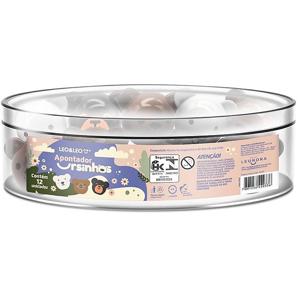 Apontador com Deposito 2 Furos Baleia Fundo do MAR 4 Cores DP.C/12