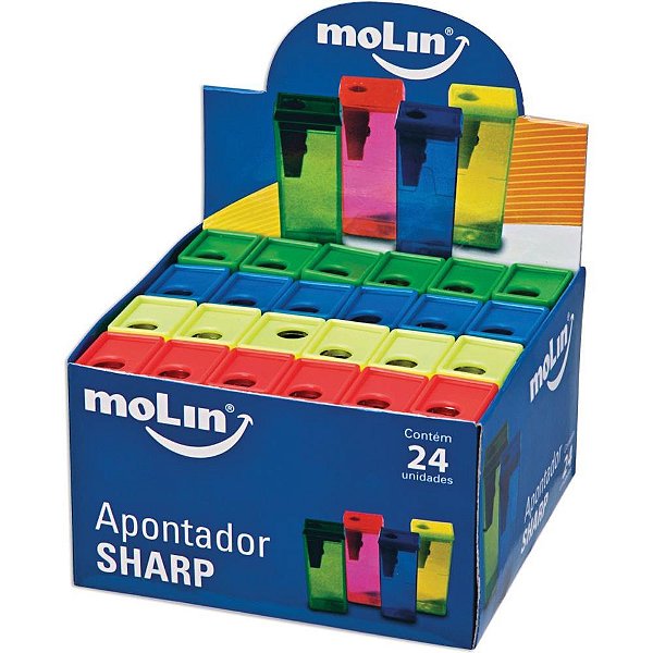 Apontador com Deposito SHARP 1 Furo Cores Sortidas CX.C/24