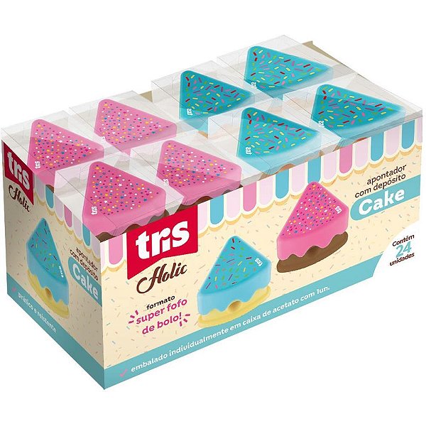 Apontador com Deposito TRIS Cake 2 Cores DP.C/24
