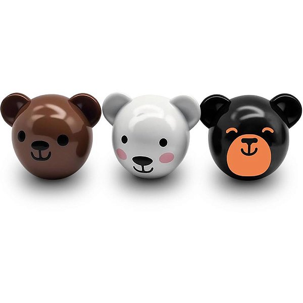 Apontador com Deposito Ursinho 3 Cores POTE-12