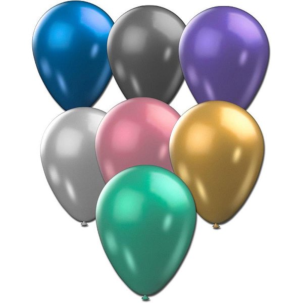 Balao 9 Liso Metalizado Sortidos PCT.C/25