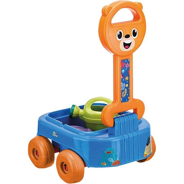 Baldinho de Praia Acqua Carrinho Puxar URSO 4PCS