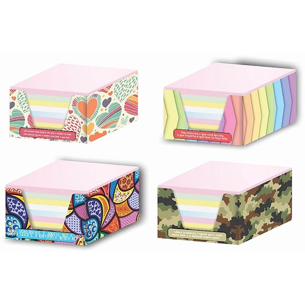 Bloco de Anotacoes Lembrete Colorido 700FLS. Caixinha