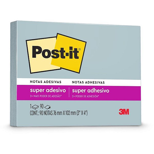 Bloco de Recado POST-IT 657 Azul RECL. 76X102MM 90FL