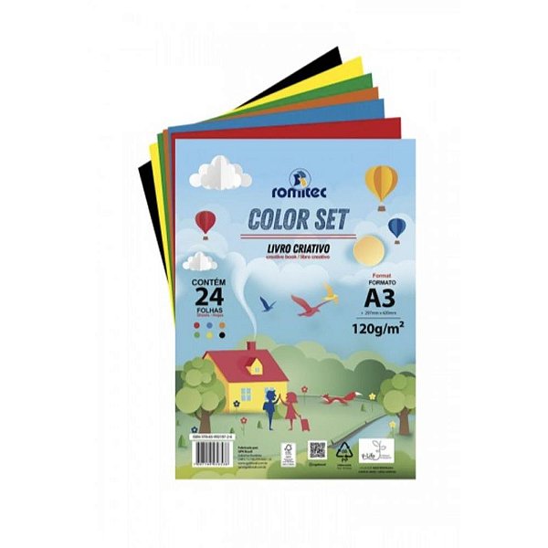 Bloco para Educacao Artistica Livro Color SET A3 120G 24FL