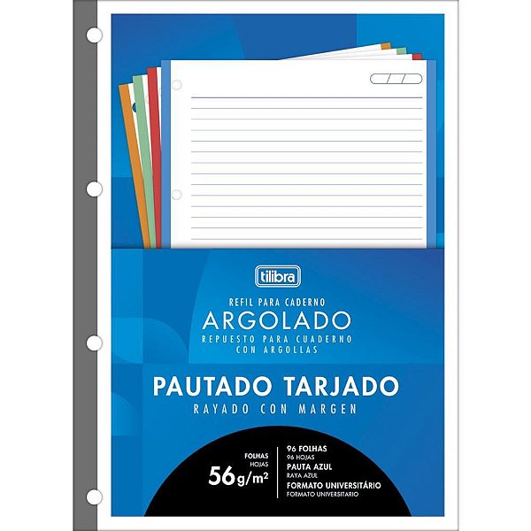 Bloco para Fichario Universit. Tiliflex 96FLS Tarja 200X275MM PCT.C/10