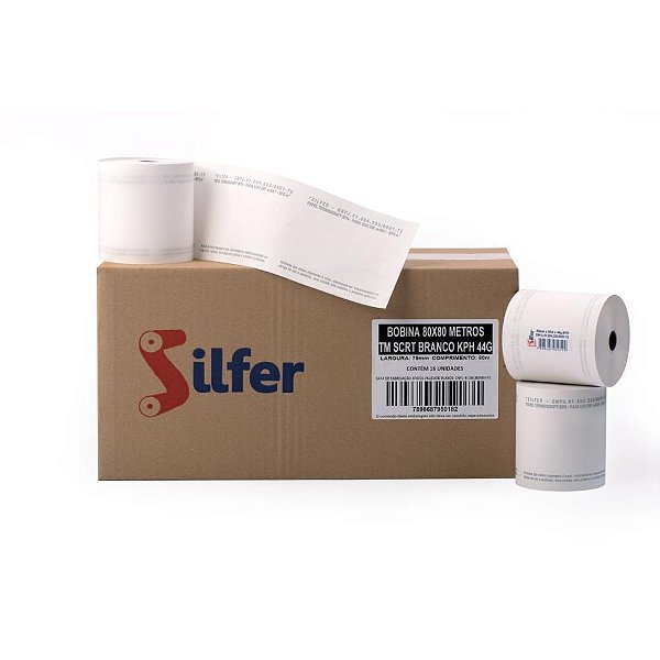 Bobina Termica 80MMX80M Branca 44G CX.C/16