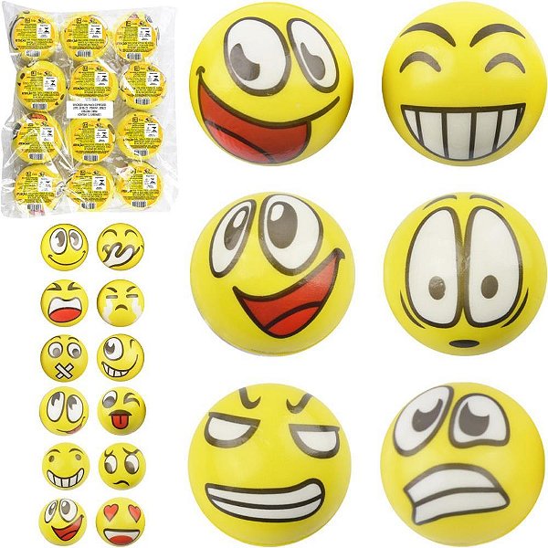 Bola Infantil Expressoes Macia 6,3 CM PCT.C/12