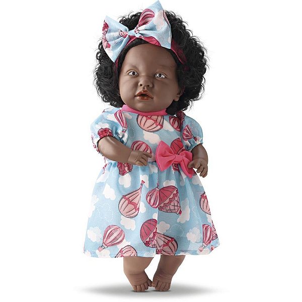 Boneca com Mecanismo Duda Fala Frases Negra 38CM