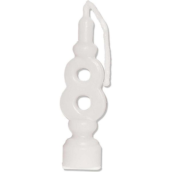 Vela para Aniversario N.08 Branca CX.C/10