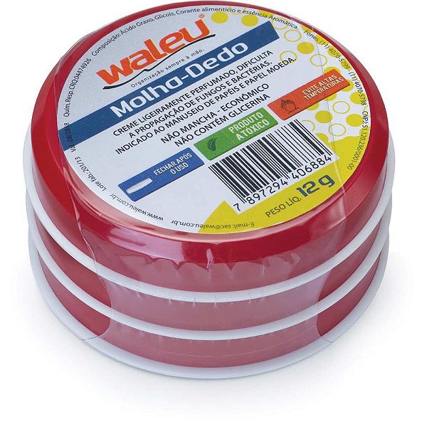 Umedecedor de Dedo Molha Dedo Vermelho 12G. PCT.C/10