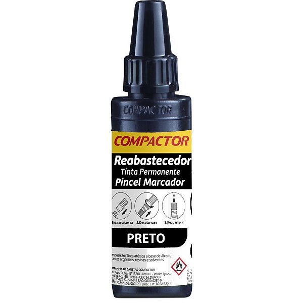 Tinta Marcador Permanente Reabastecedor 030 Preto CX.C/12