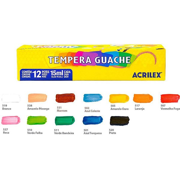 Tinta Guache 015ML 12 Cores PCT.C/06
