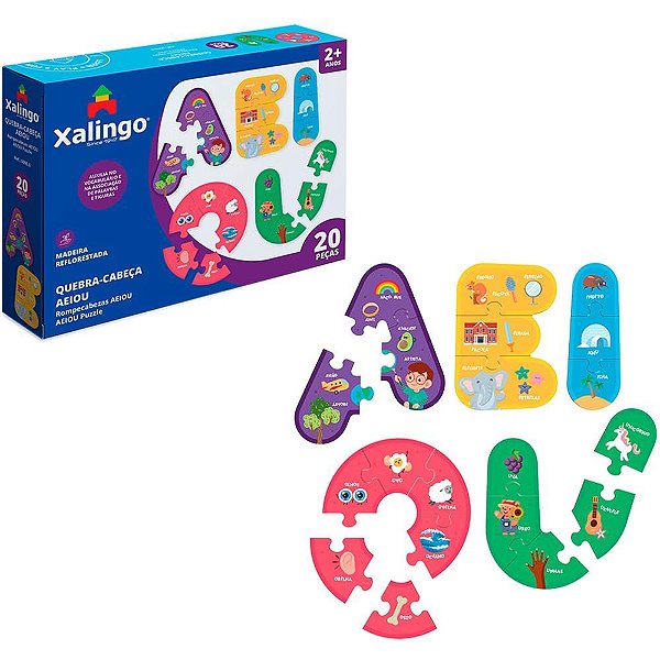 QUEBRA-CABECA Madeira Aeiou 20 Pecas