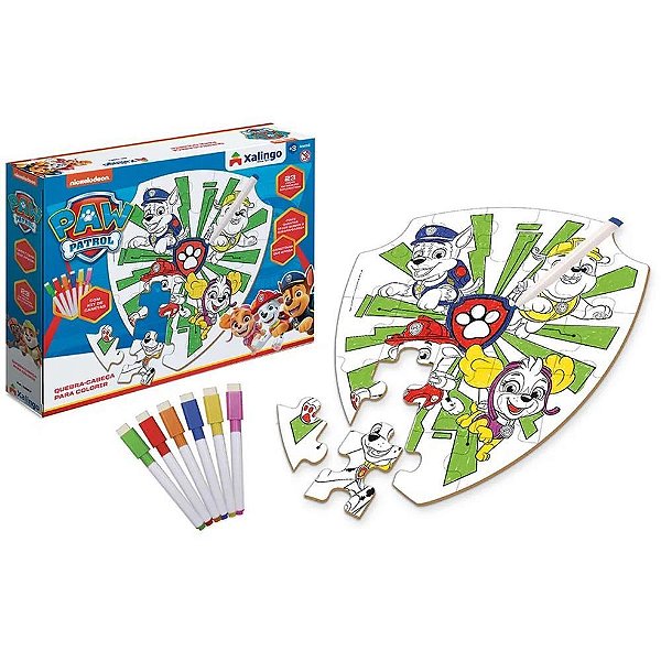 QUEBRA-CABECA Cartonado Patrulha Canina 23PC P/COLORIR