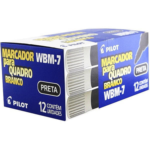 Pincel Quadro Branco WBM-7 Recarregavel Preto CX.C/12