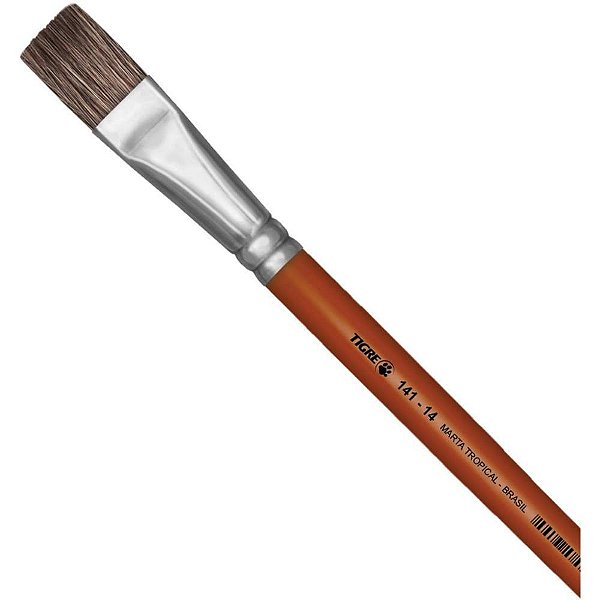 Pincel Artesanal Chato 141 N.14 Marta Tropical Duzia