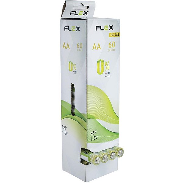 Pilha Zinco Pequena AA 1,5V Tubo C/60PILHA Caixa