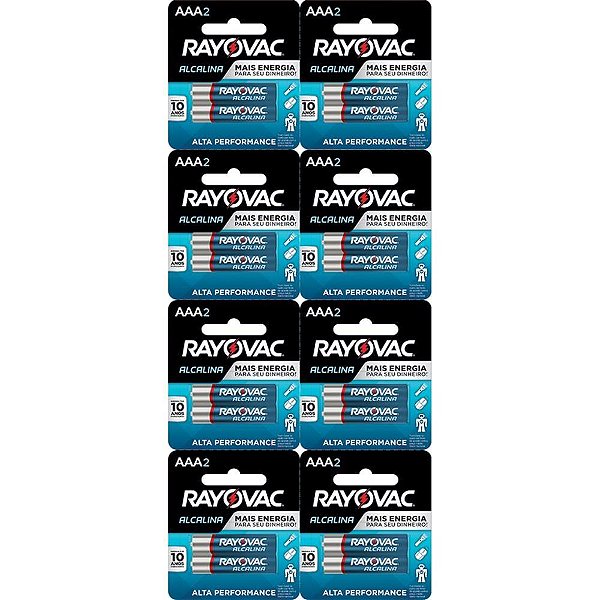 Pilha Alcalina Palito AAA 8CARTELASX2UNIDADES Cartela
