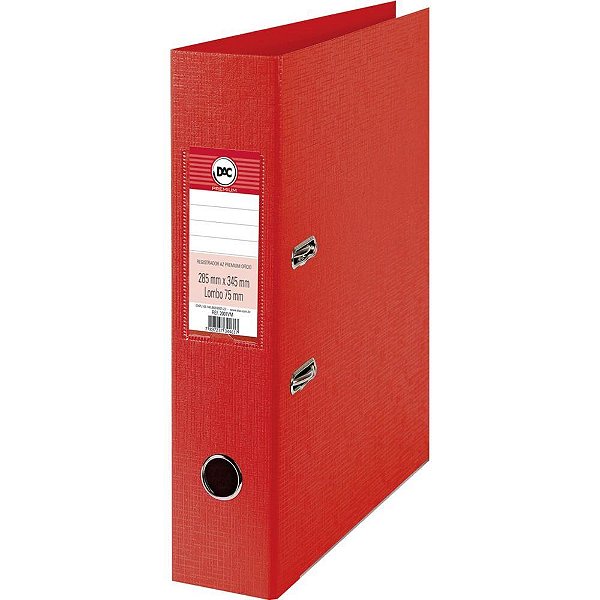 Pasta Registradora Oficio Larga Vermelha Premium