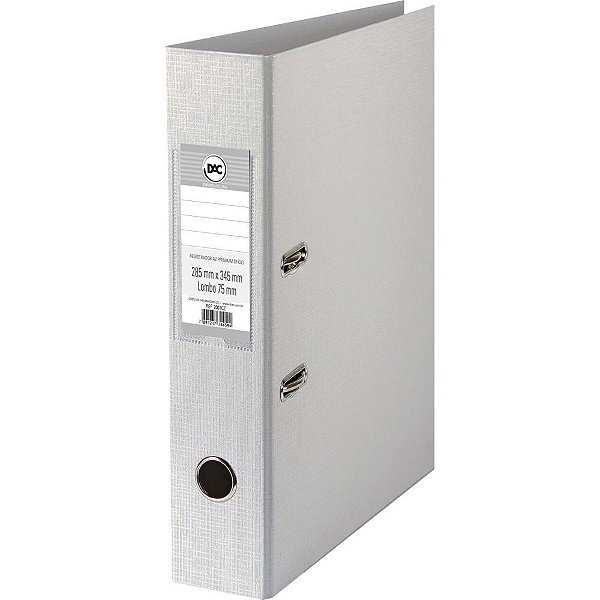 Pasta Registradora Oficio Larga Cinza Premium