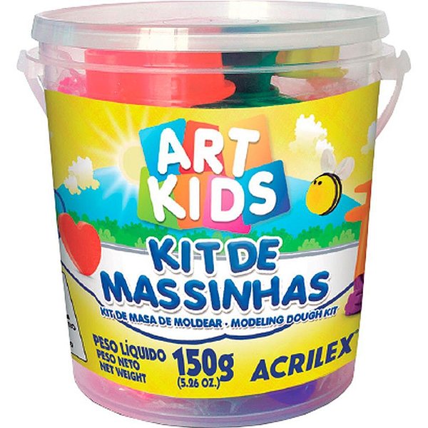 Massa para Modelar Criativa ART KIDS 1 150G.POTES C/MOLDES PCT.C/03