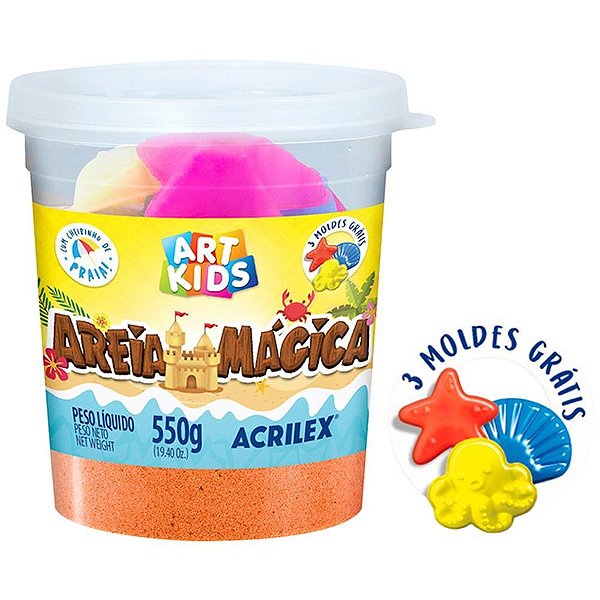 Massa Areia Areia Magica Laranja 550G C/MO Pote