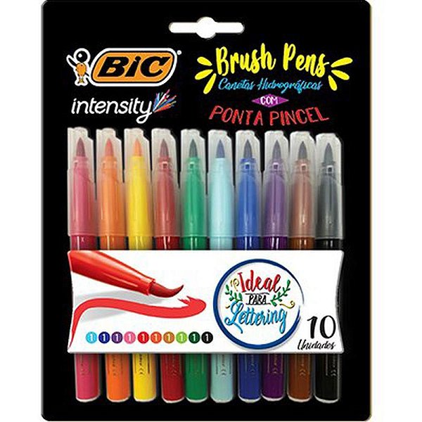 Marcador Artistico Intensity BRUSH PENS 10 Cores Estojo